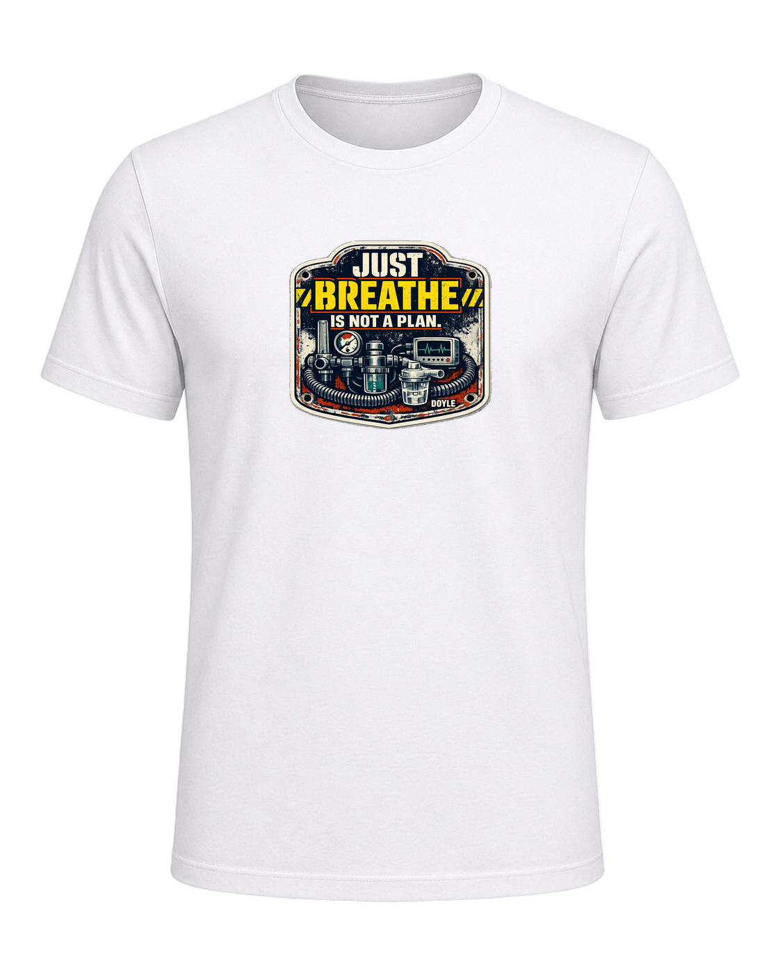 Just Breathe Is Not A Plan Tee — White