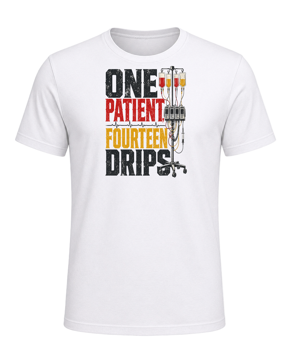ONE PATIENT, FOURTEEN DRIPS — White