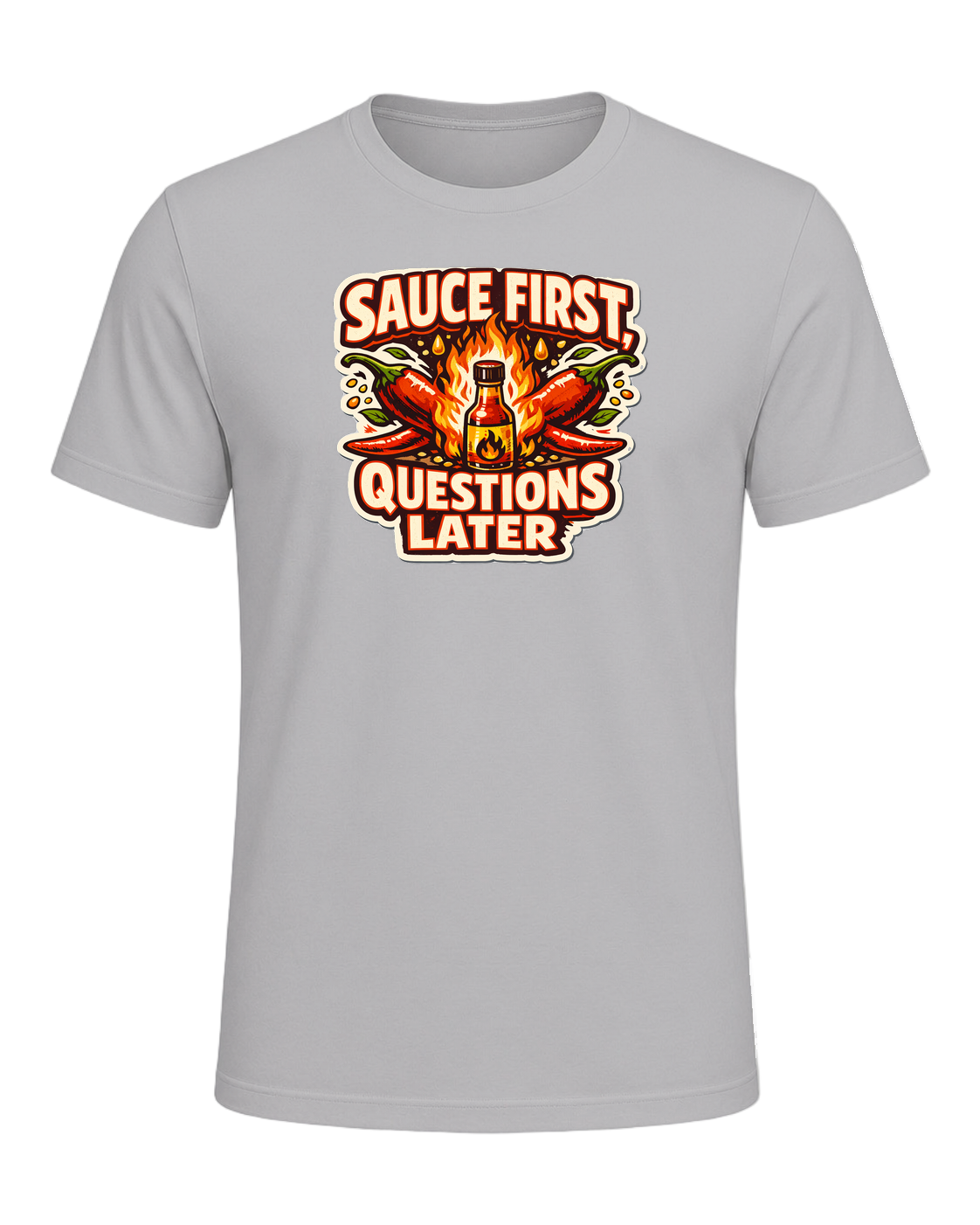Sauce First, Questions Later Tee — Athletic Heather
