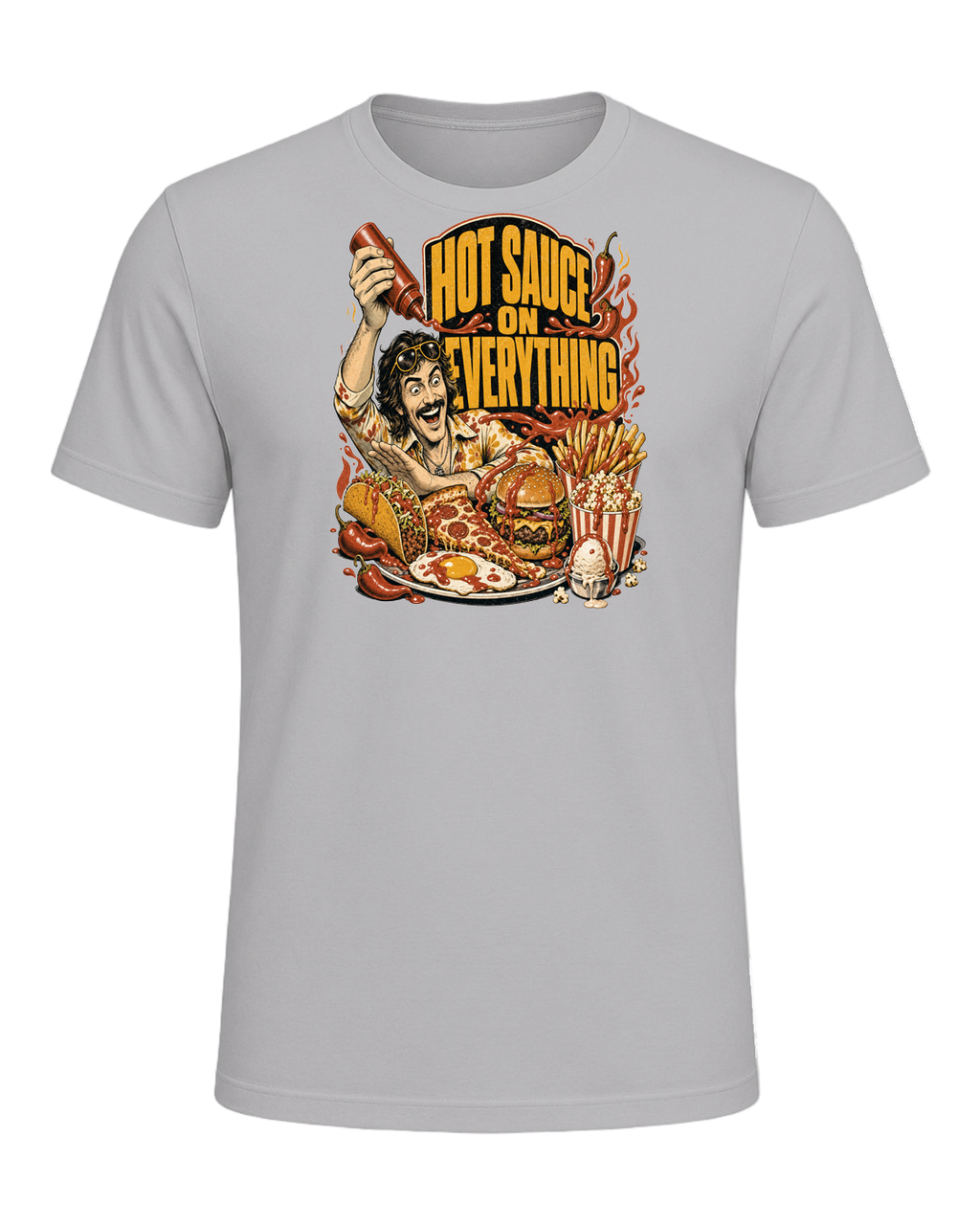 HOT SAUCE ON EVERYTHING — Athletic Heather