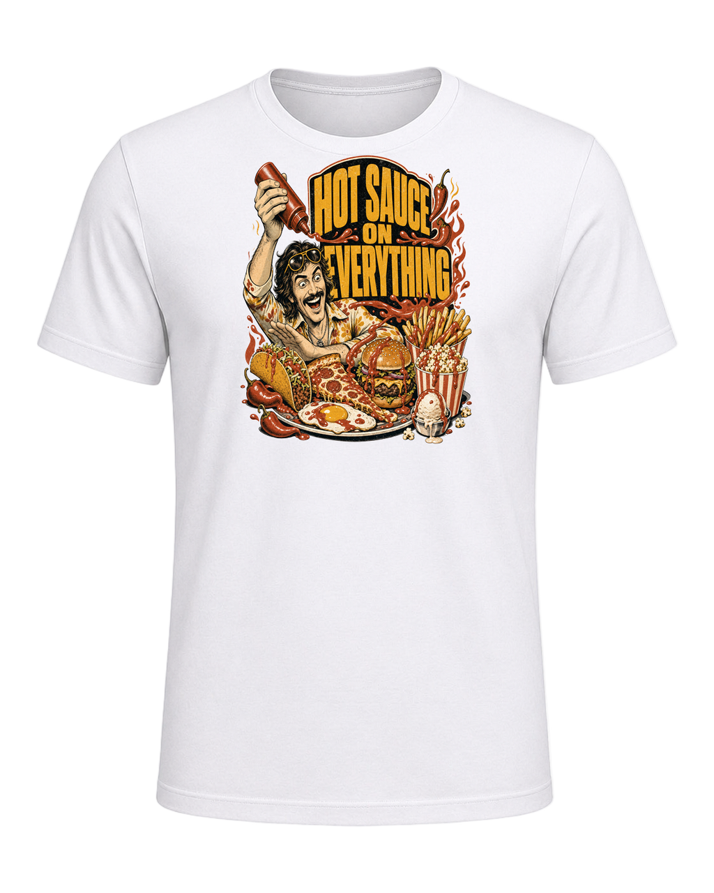 HOT SAUCE ON EVERYTHING — White