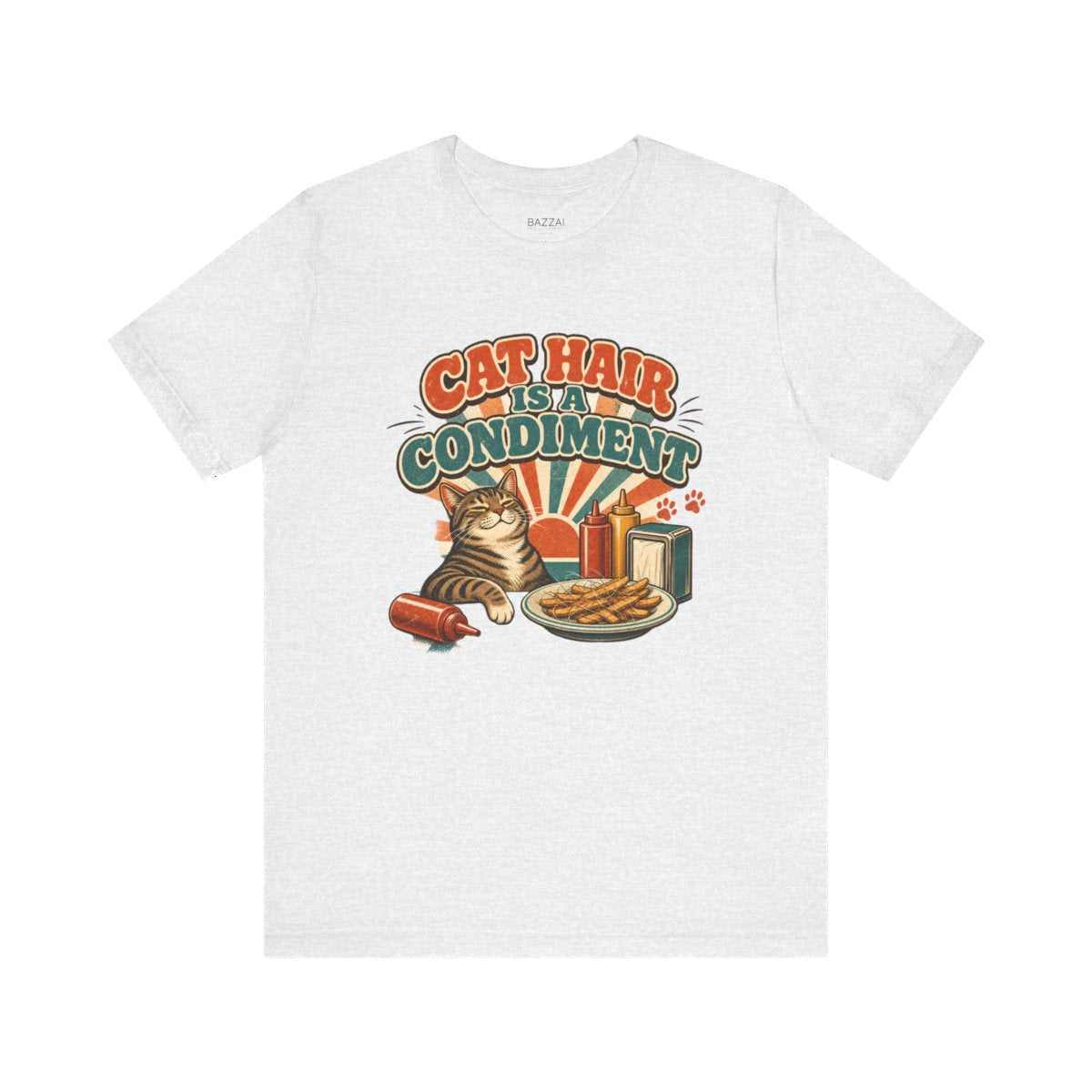 Funny Cat Lover T-Shirt — Cat Hair Is a Condiment — t-shirt design