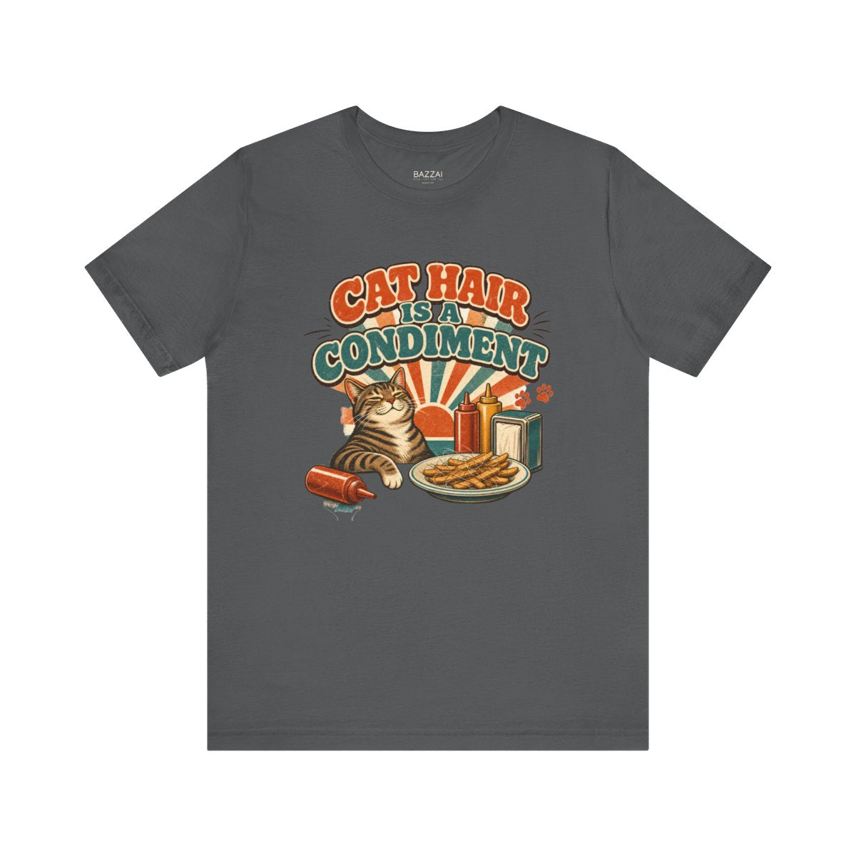 Funny Cat Lover T-Shirt — Cat Hair Is a Condiment — t-shirt design