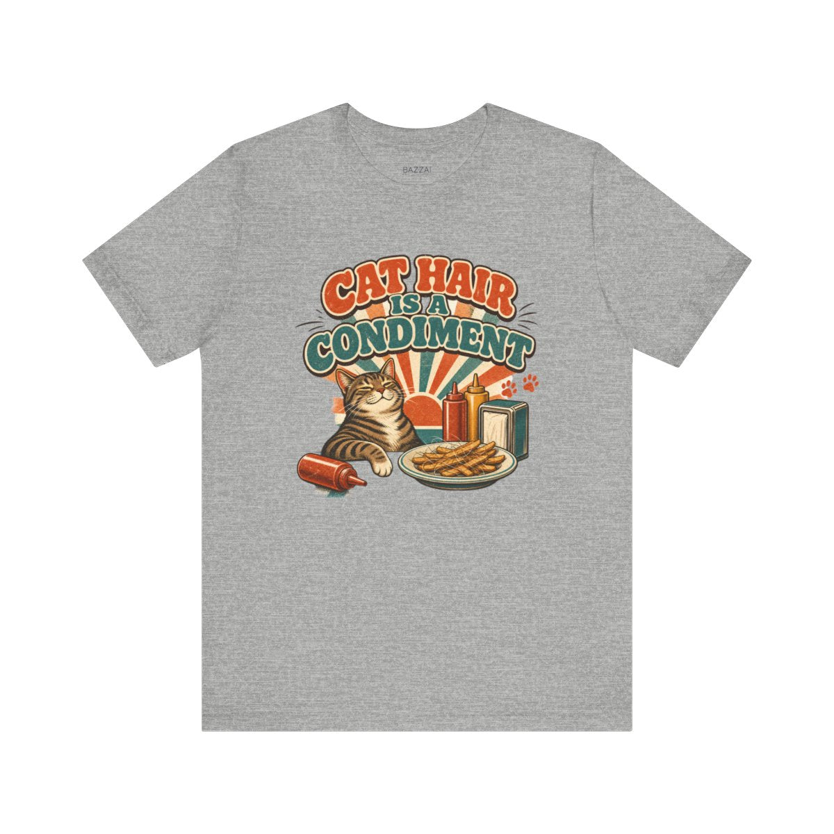 Funny Cat Lover T-Shirt — Cat Hair Is a Condiment — t-shirt design