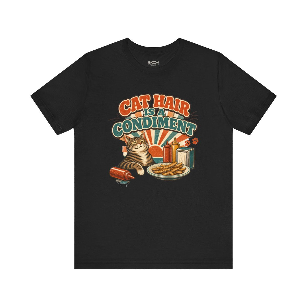 Funny Cat Lover T-Shirt — Cat Hair Is a Condiment — t-shirt design