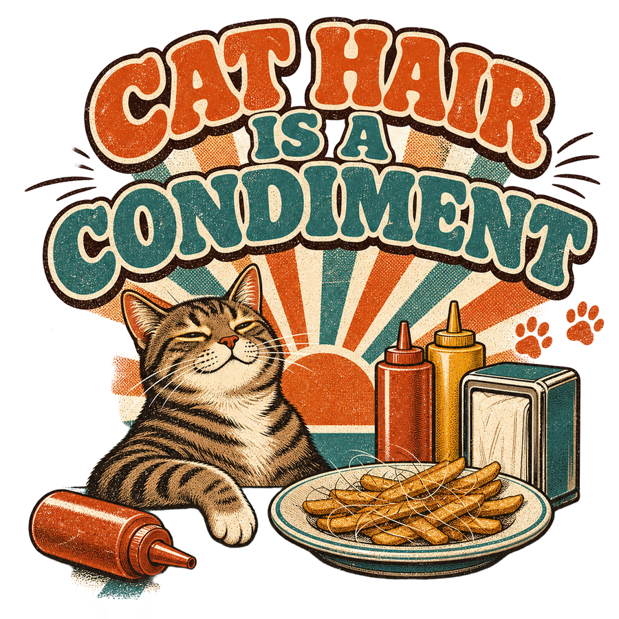 Funny Cat Lover T-Shirt — Cat Hair Is a Condiment