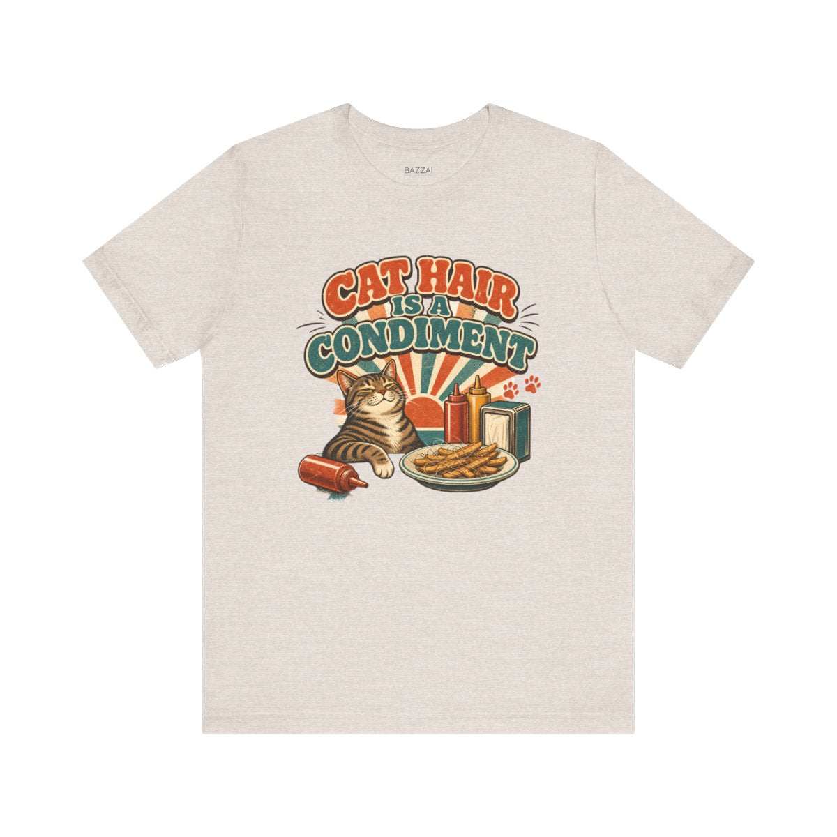 Funny Cat Lover T-Shirt — Cat Hair Is a Condiment — t-shirt design