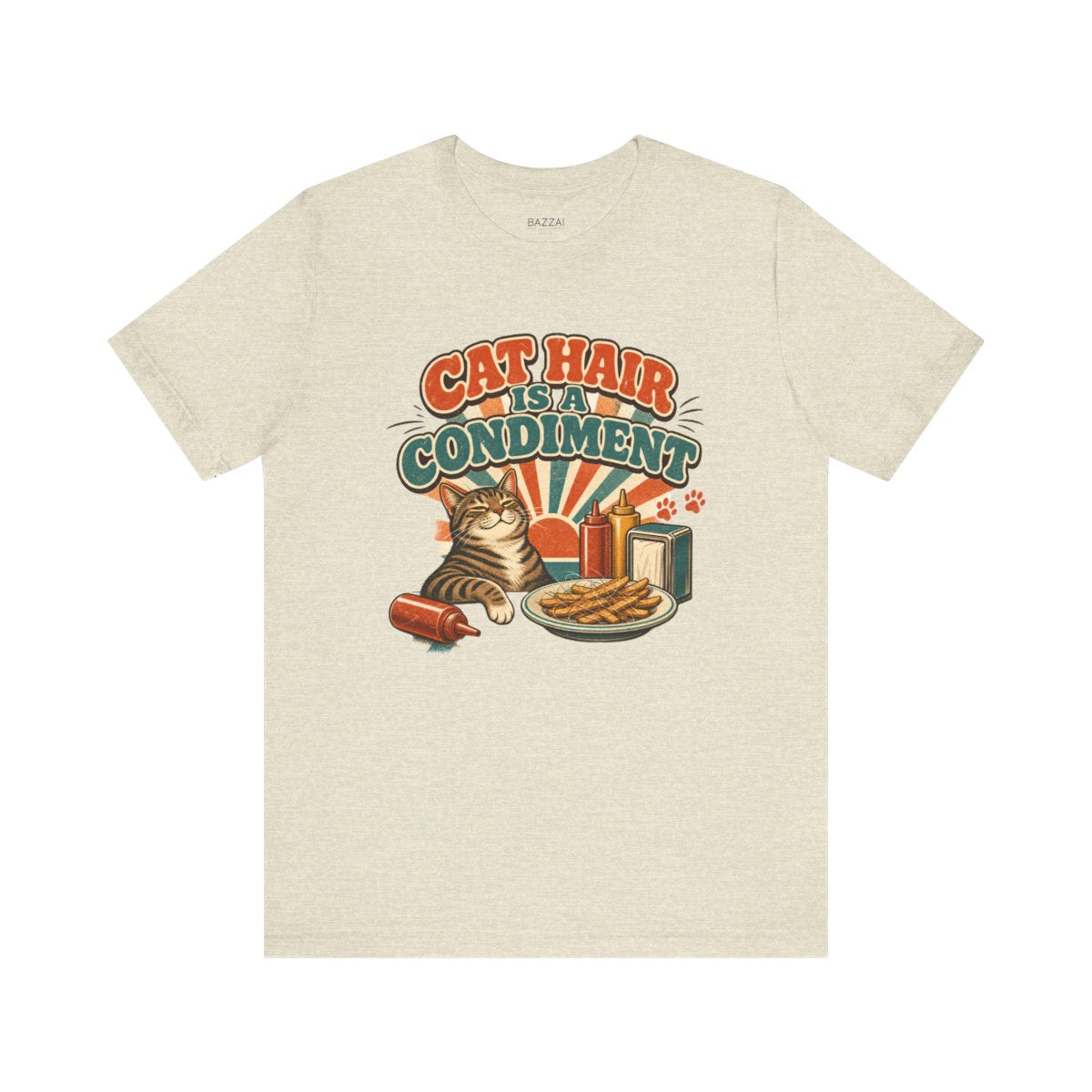 Funny Cat Lover T-Shirt — Cat Hair Is a Condiment — t-shirt design