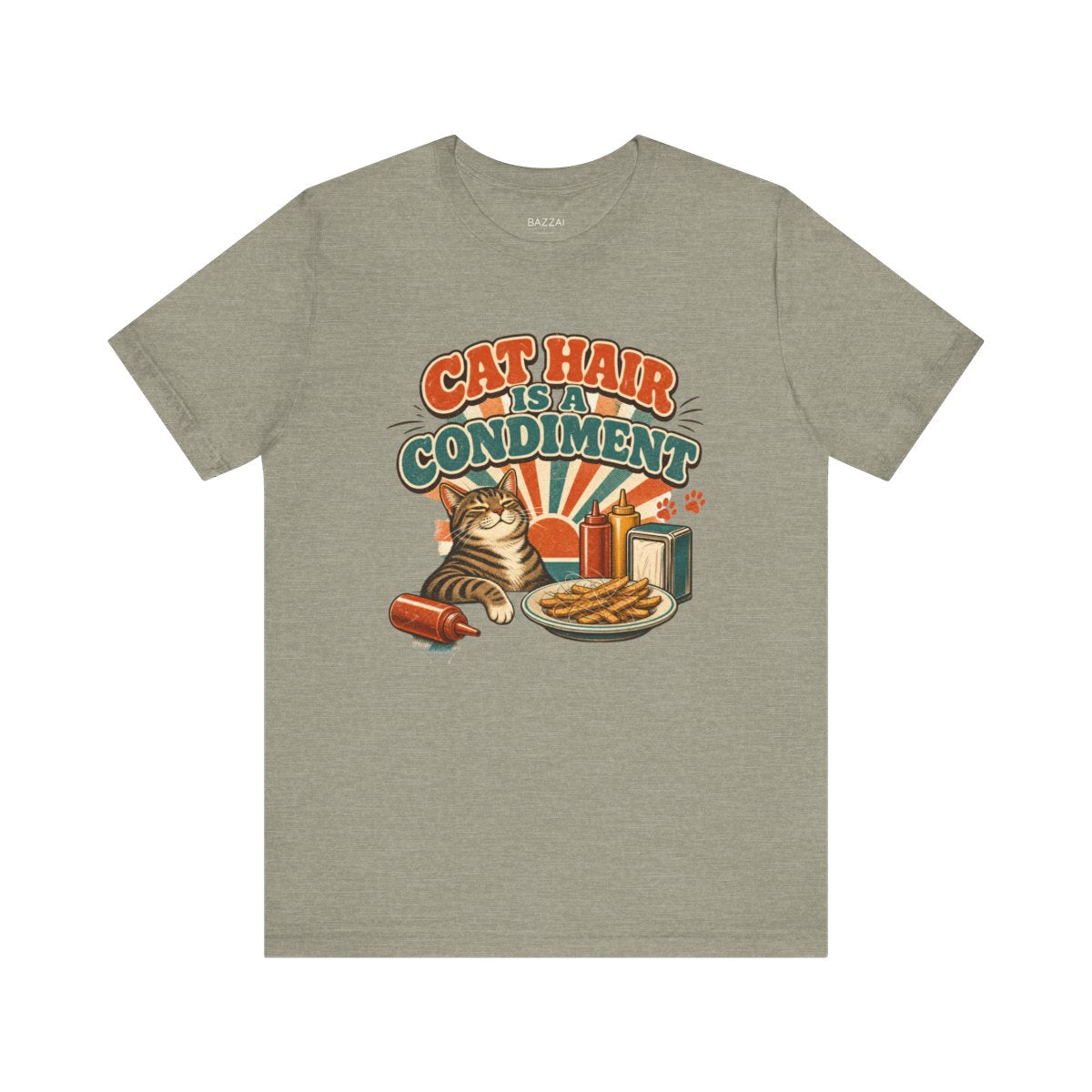 Funny Cat Lover T-Shirt — Cat Hair Is a Condiment — t-shirt design