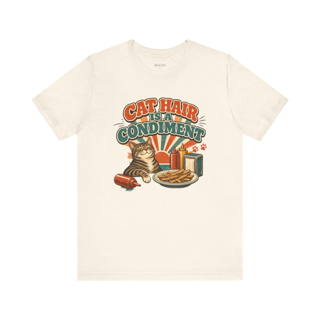 Funny Cat Lover T-Shirt — Cat Hair Is a Condiment — t-shirt design