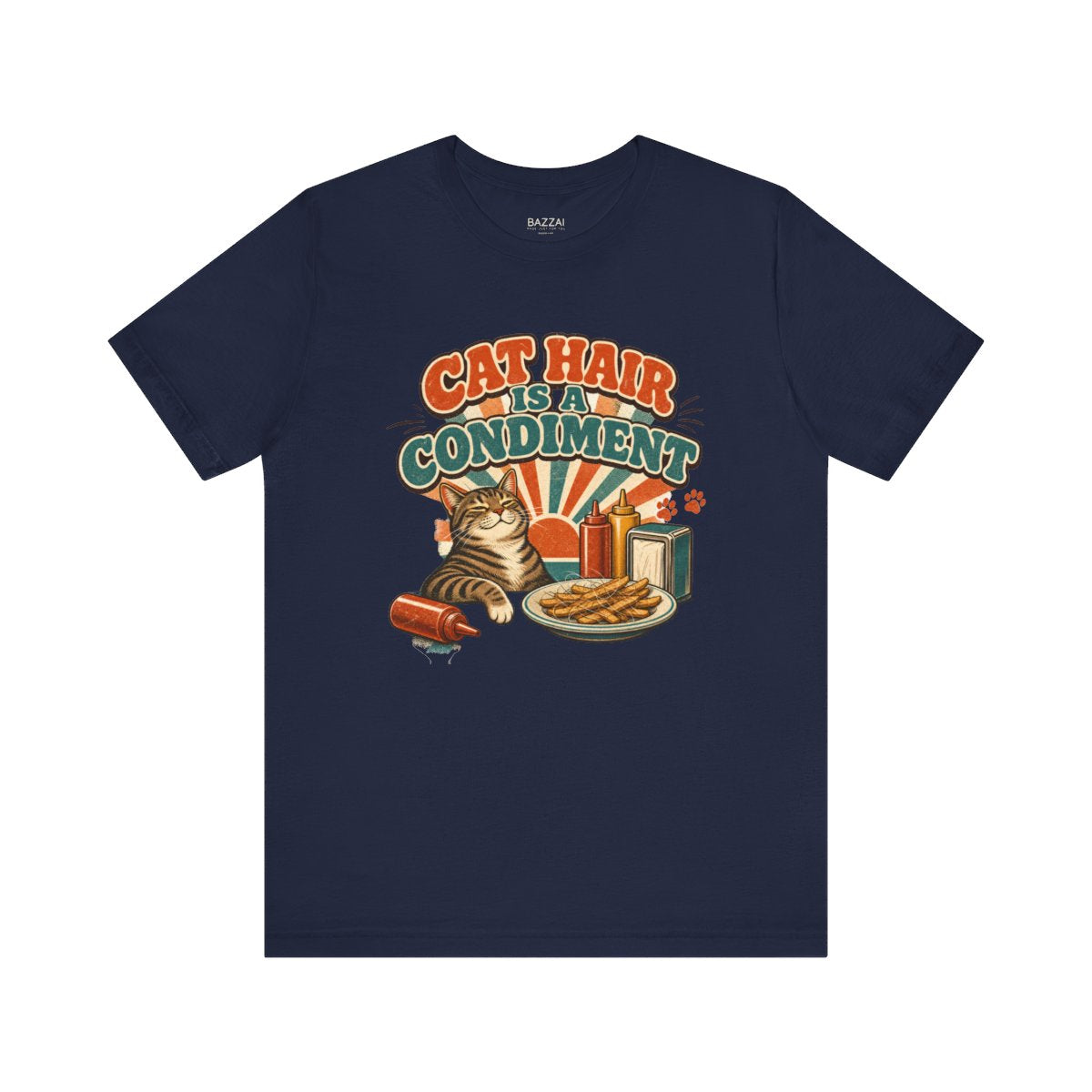 Funny Cat Lover T-Shirt — Cat Hair Is a Condiment — t-shirt design