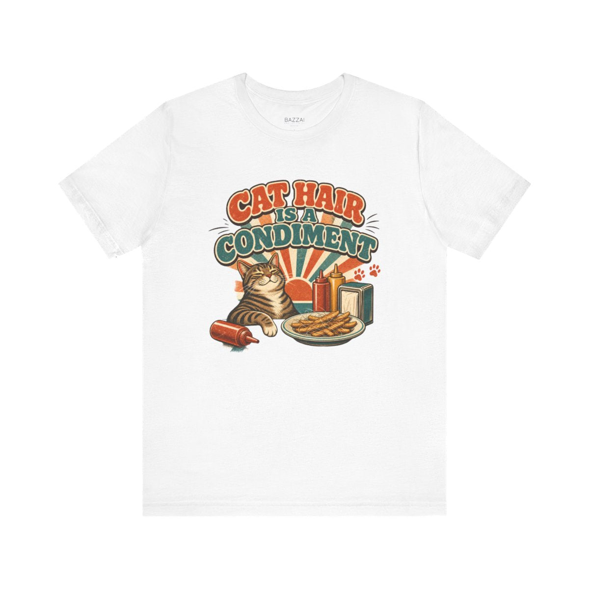 Funny Cat Lover T-Shirt — Cat Hair Is a Condiment — t-shirt design