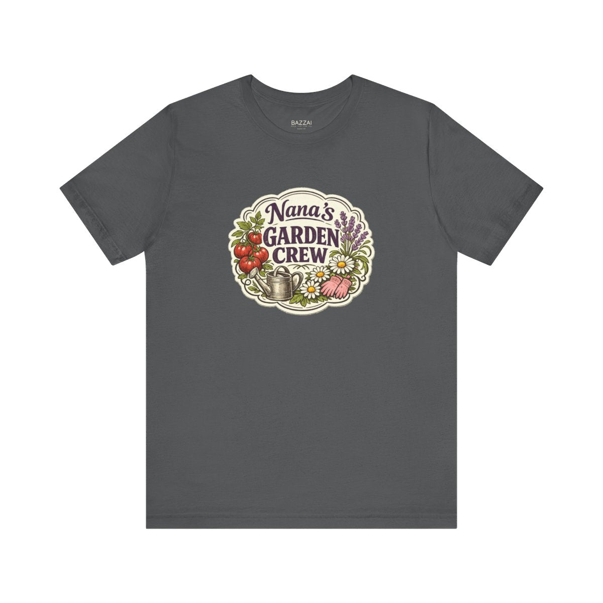 Nana Gift T-Shirt — The Backyard Is Her Happy Place — nana grandma t-shirt design by Margaux