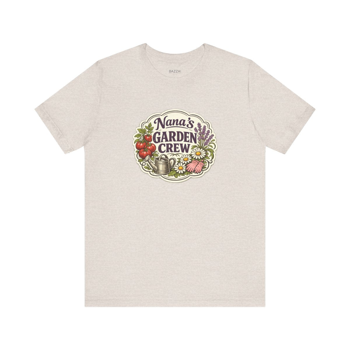 Nana Gift T-Shirt — The Backyard Is Her Happy Place — nana grandma t-shirt design by Margaux