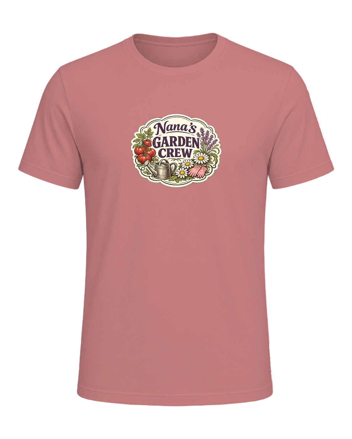 A sweet vintage garden badge tee for the Nana whose backyard is her happy place. — Heather Mauve