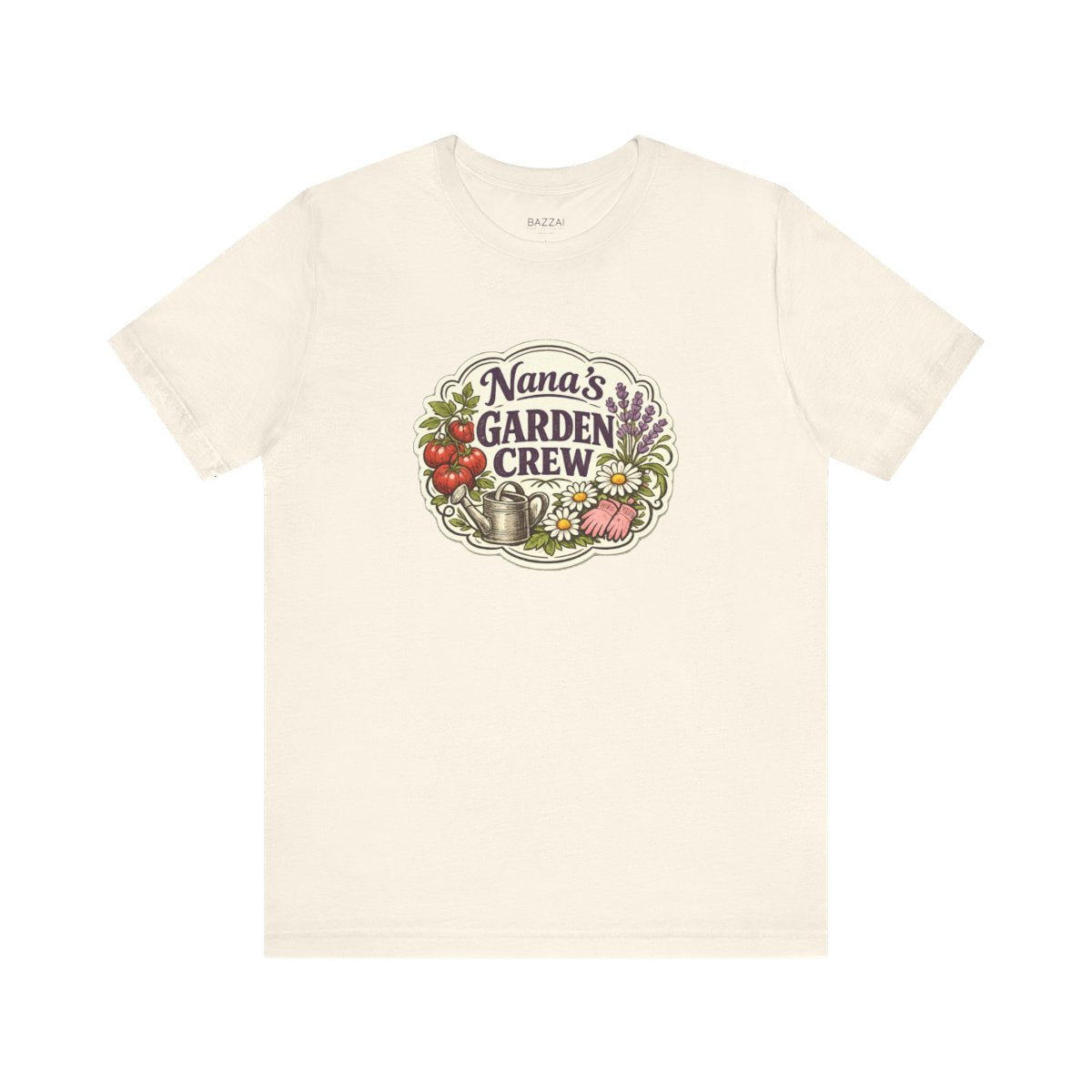 Nana Gift T-Shirt — The Backyard Is Her Happy Place — nana grandma t-shirt design by Margaux