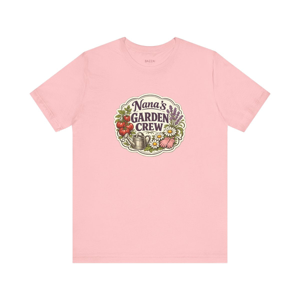 Nana Gift T-Shirt — The Backyard Is Her Happy Place — nana grandma t-shirt design by Margaux