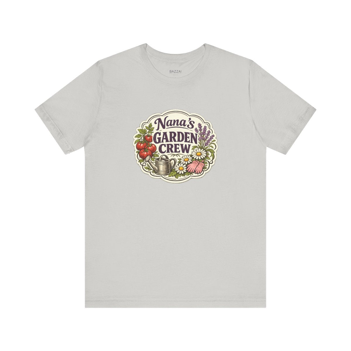 Nana Gift T-Shirt — The Backyard Is Her Happy Place — nana grandma t-shirt design by Margaux