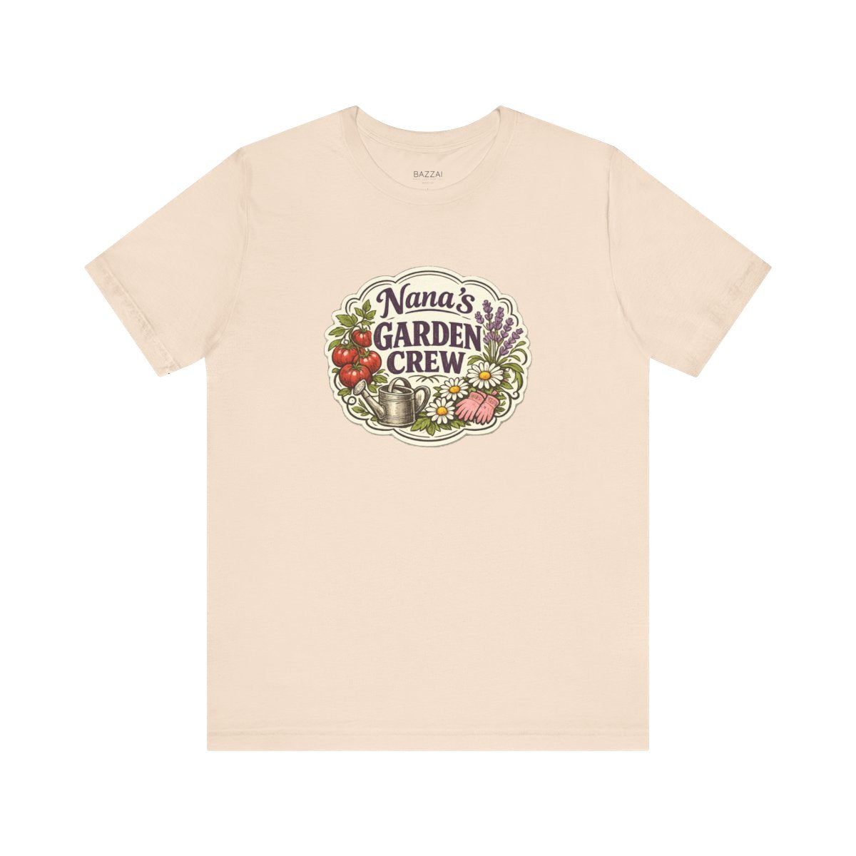 Nana Gift T-Shirt — The Backyard Is Her Happy Place — nana grandma t-shirt design by Margaux