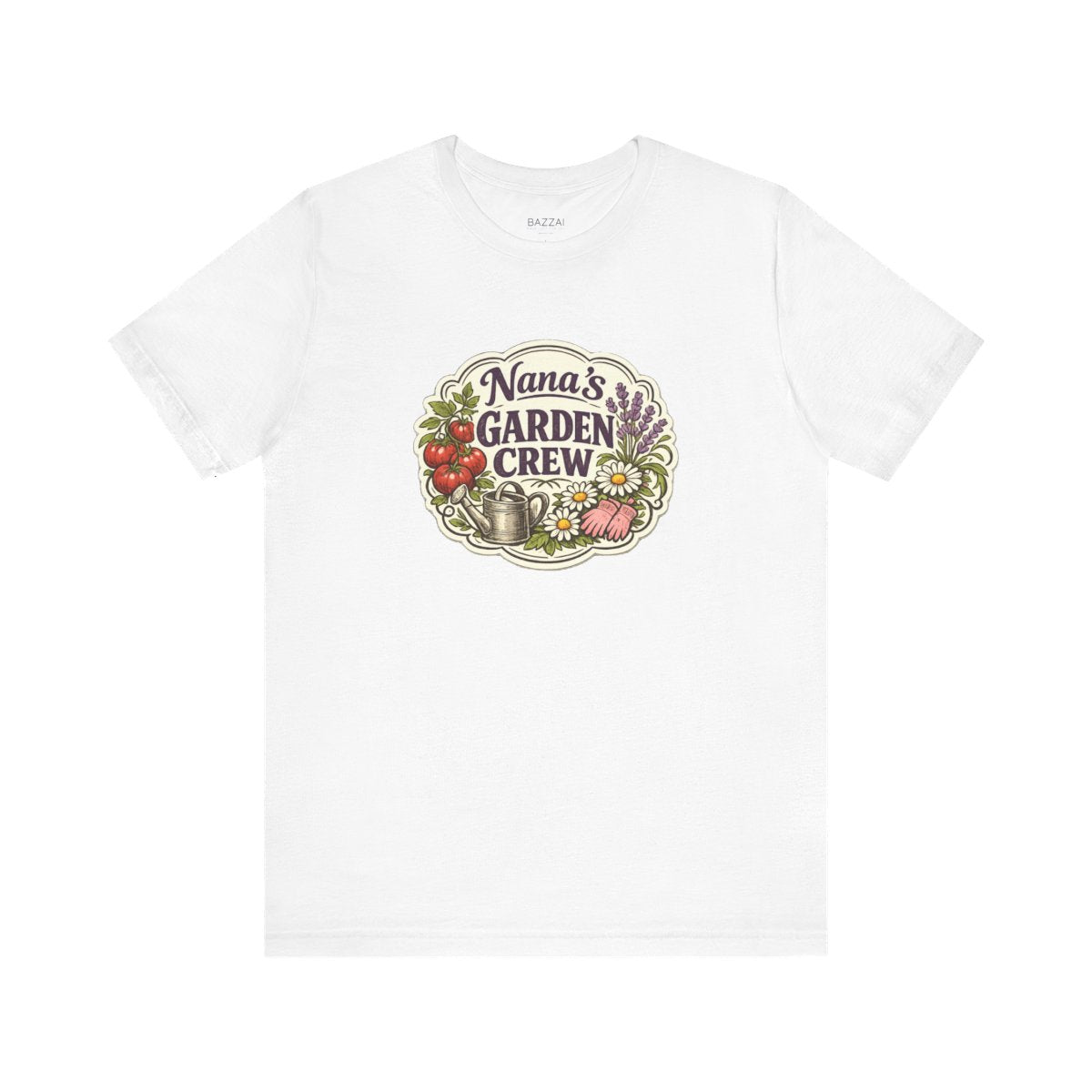 Nana Gift T-Shirt — The Backyard Is Her Happy Place — nana grandma t-shirt design by Margaux