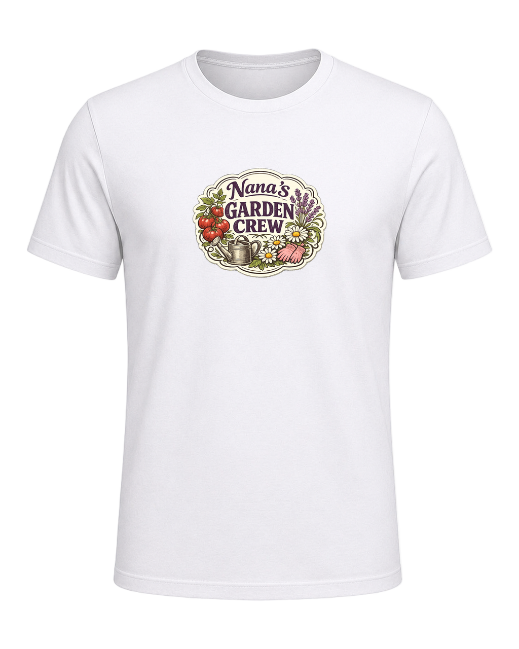 A sweet vintage garden badge tee for the Nana whose backyard is her happy place. — White
