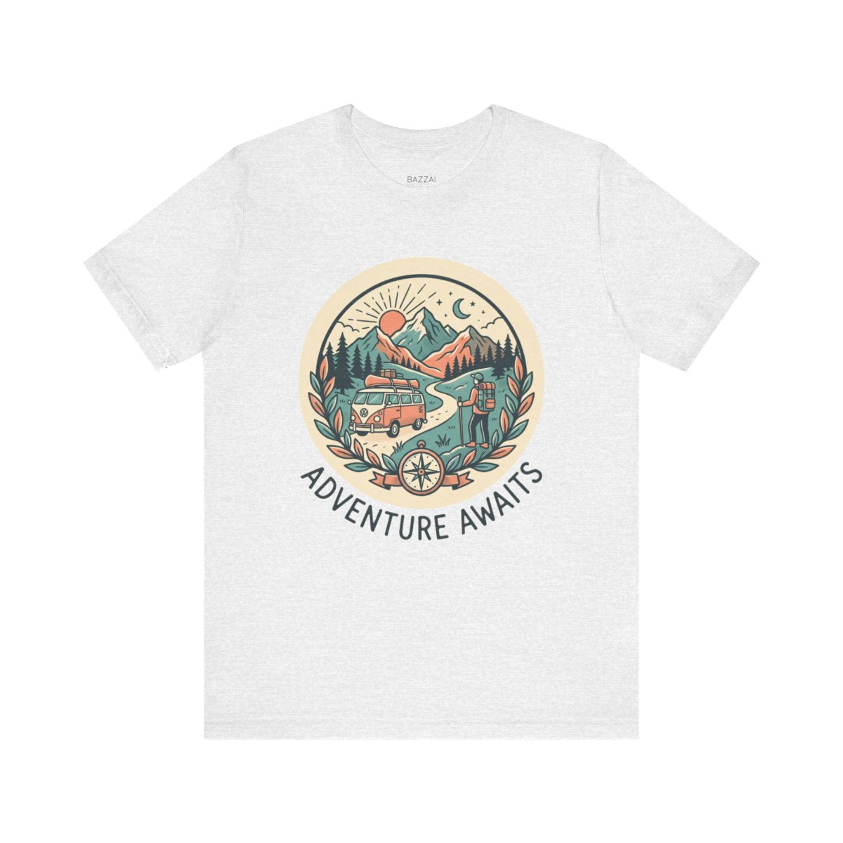 Adventure Gift T-Shirt — Adventure Awaits — travel wanderer t-shirt design