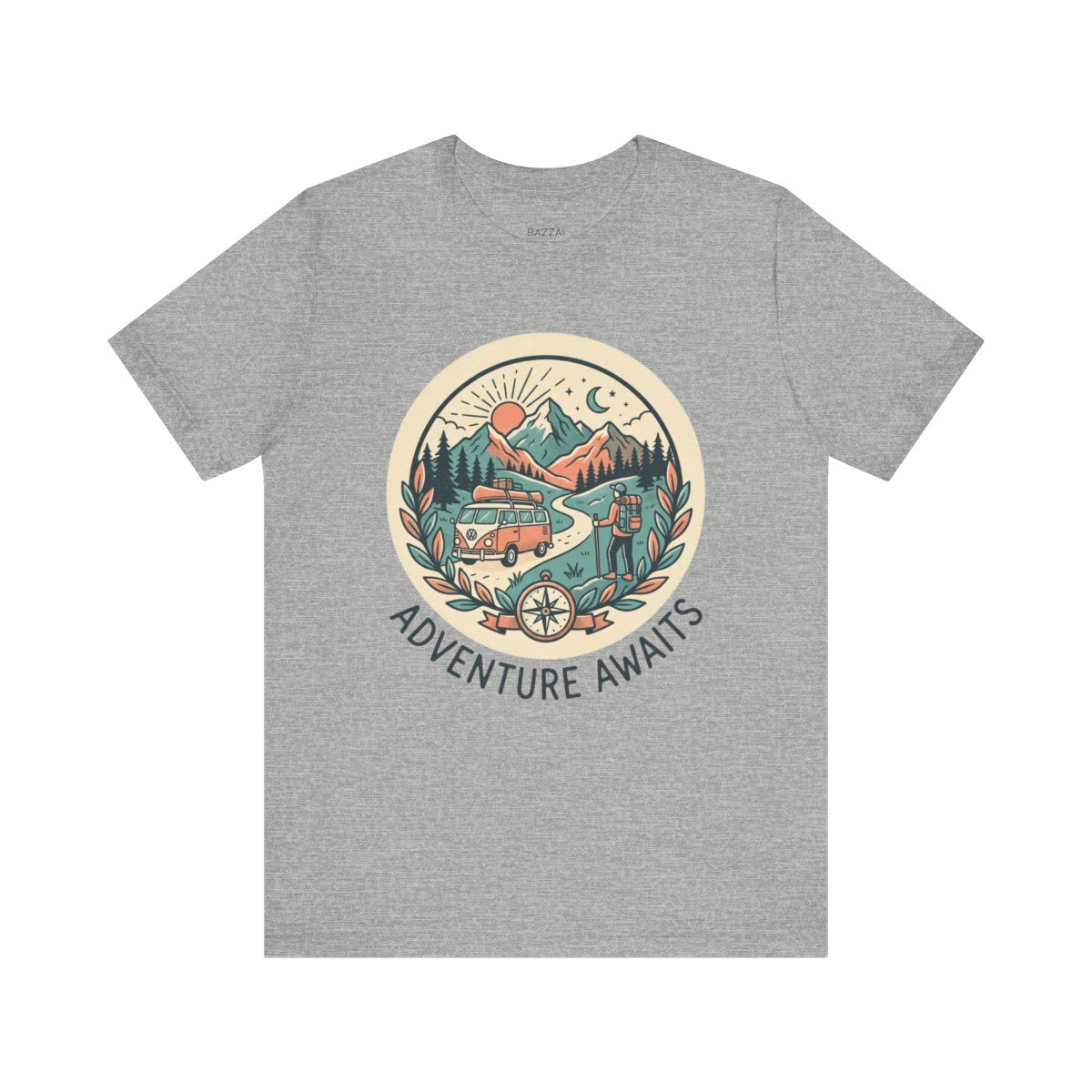 Adventure Gift T-Shirt — Adventure Awaits — travel wanderer t-shirt design