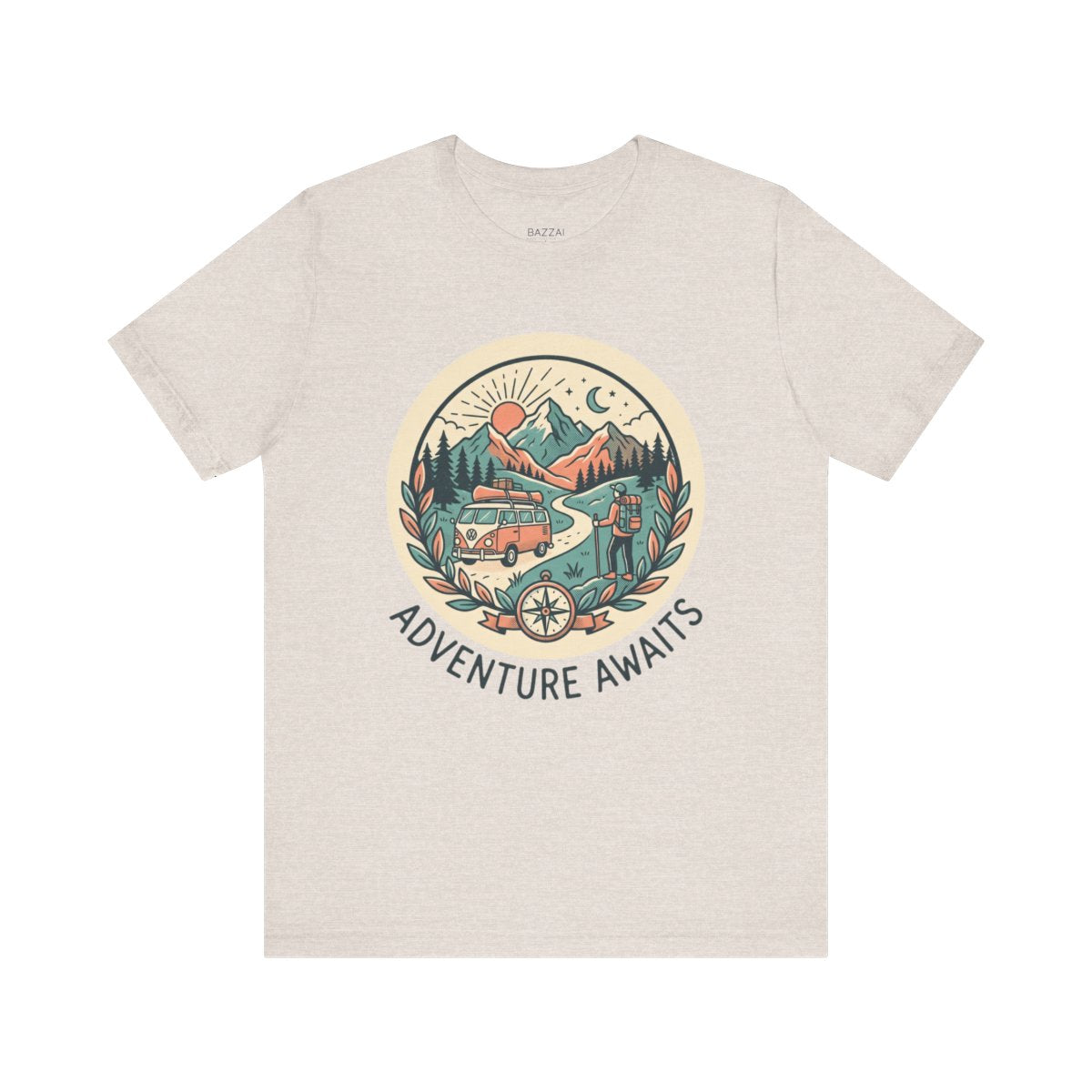 Adventure Gift T-Shirt — Adventure Awaits — travel wanderer t-shirt design