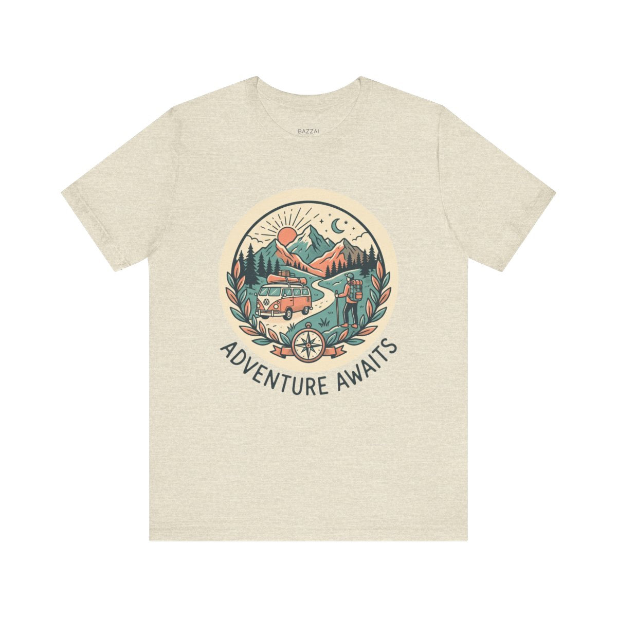 Adventure Gift T-Shirt — Adventure Awaits — travel wanderer t-shirt design