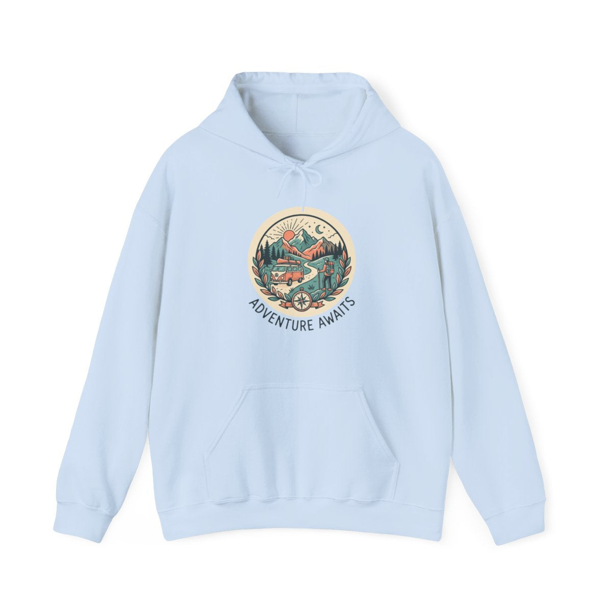 Adventure Gift Hoodie — Adventure Awaits — travel wanderer hoodie design