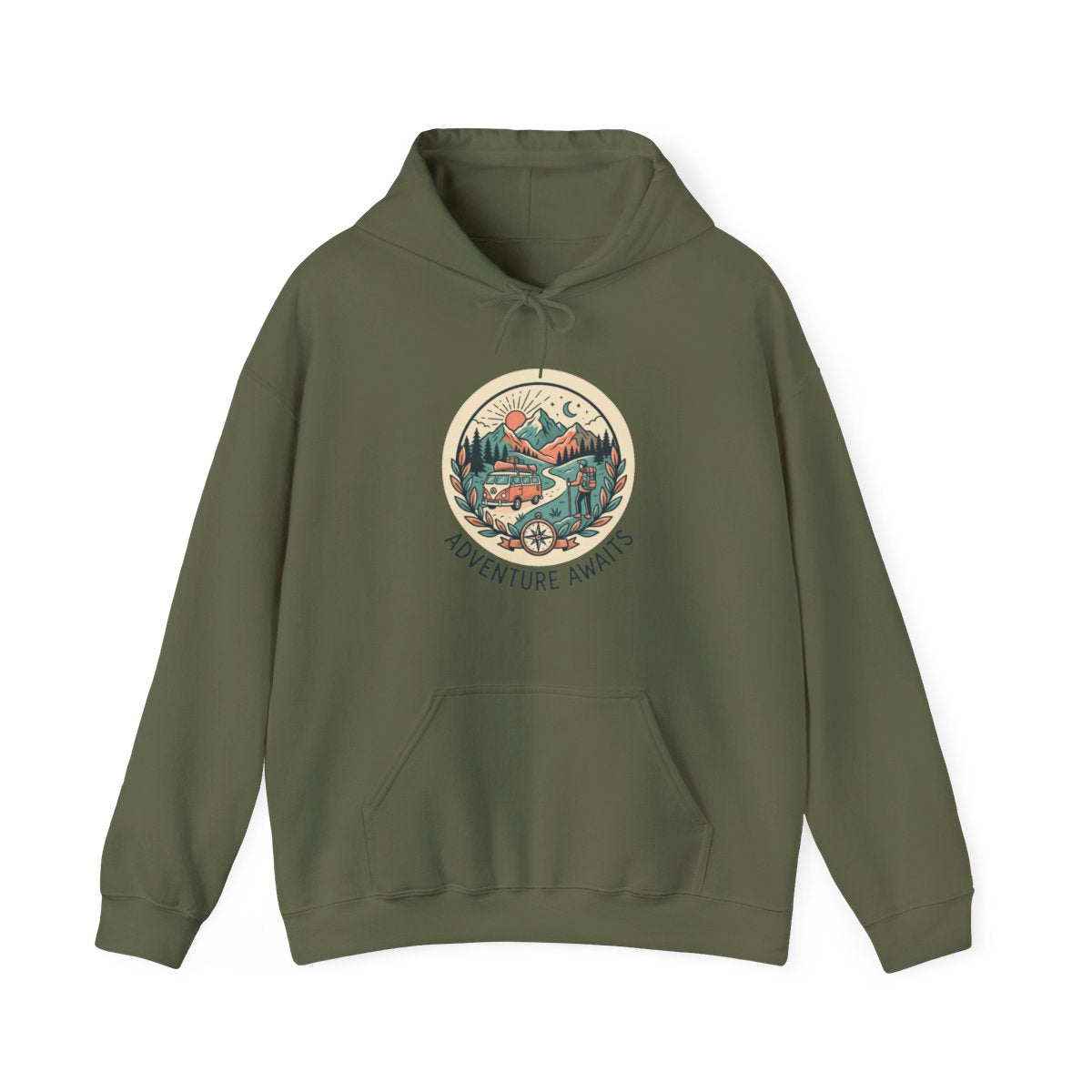 Adventure Gift Hoodie — Adventure Awaits — travel wanderer hoodie design