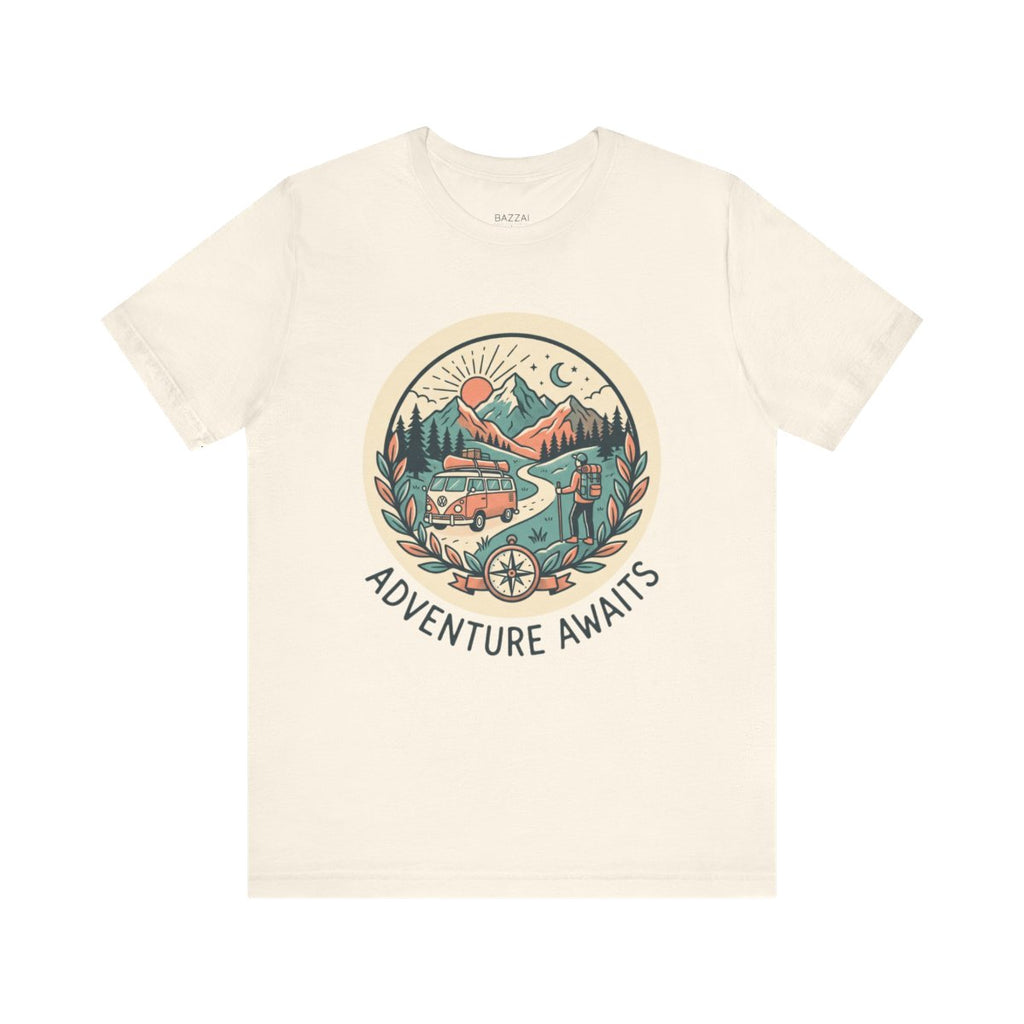 Adventure Gift T-Shirt — Adventure Awaits — travel wanderer t-shirt design