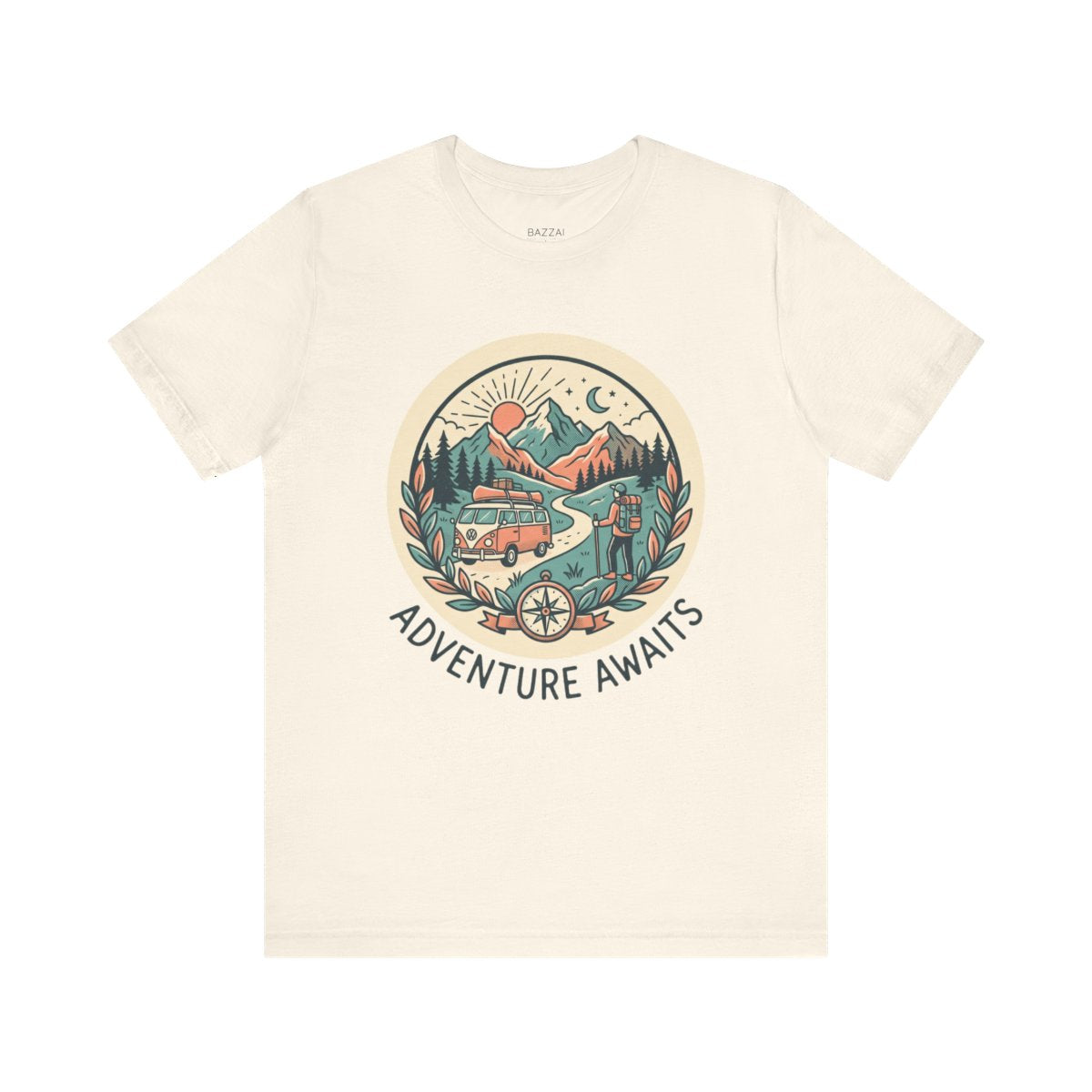 Adventure Gift T-Shirt — Adventure Awaits — travel wanderer t-shirt design
