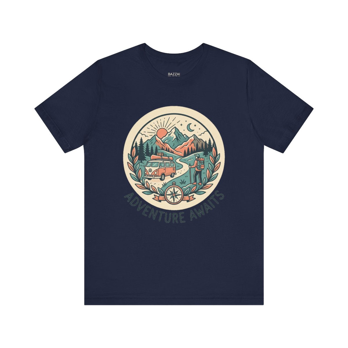 Adventure Gift T-Shirt — Adventure Awaits — travel wanderer t-shirt design