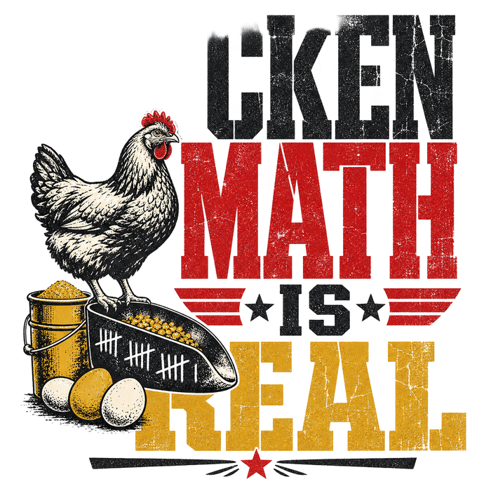CHICKEN MATH IS REAL - Bold Text Tee