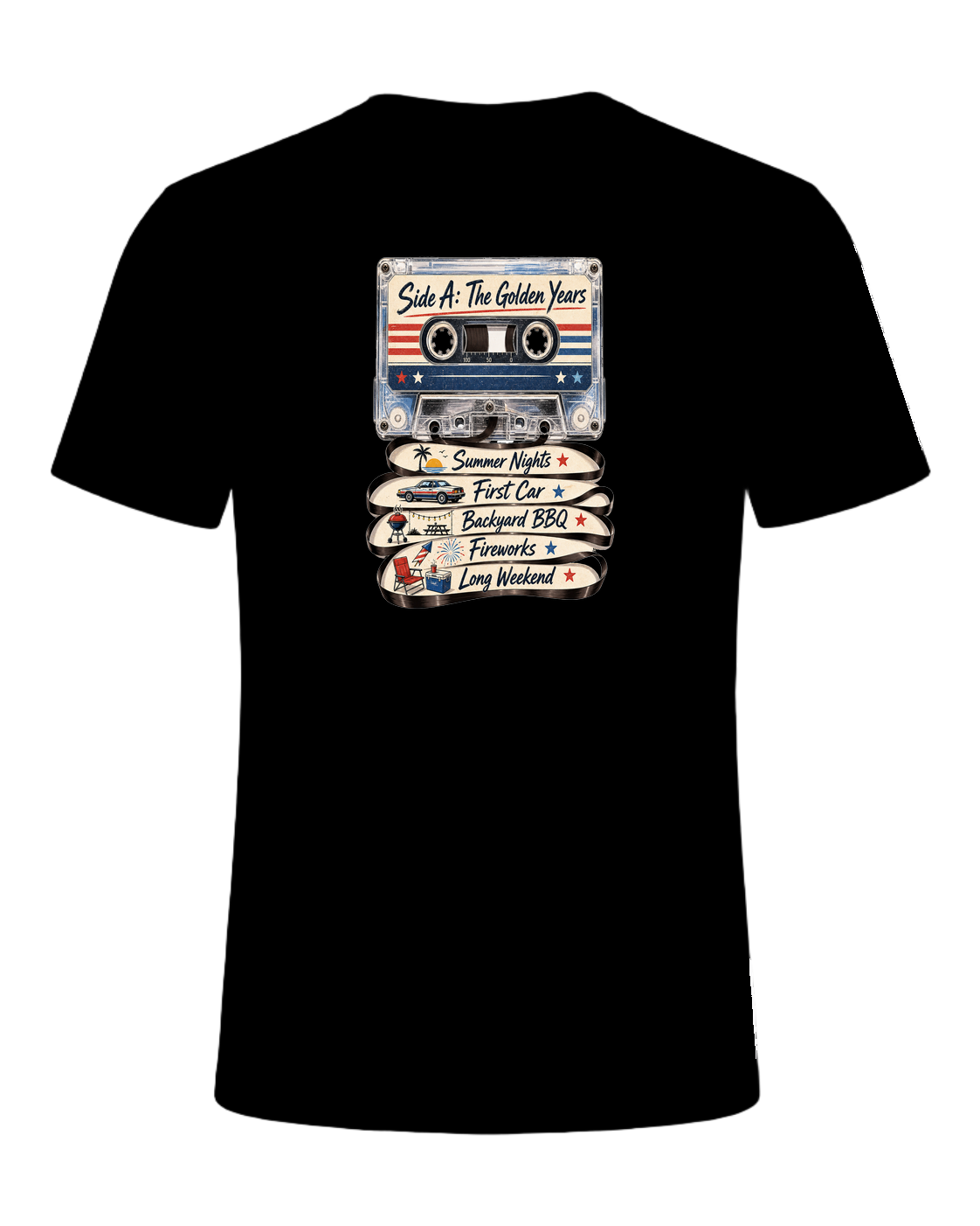 80s Cassette Nostalgia — Black