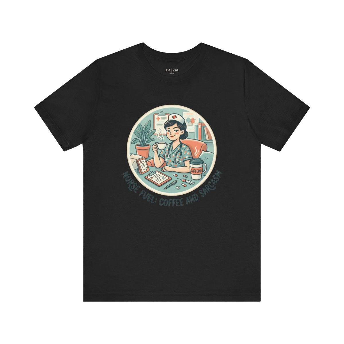 Nurse Gift T-Shirt — Nurse Fuel: Coffee and Sarcasm — t-shirt design