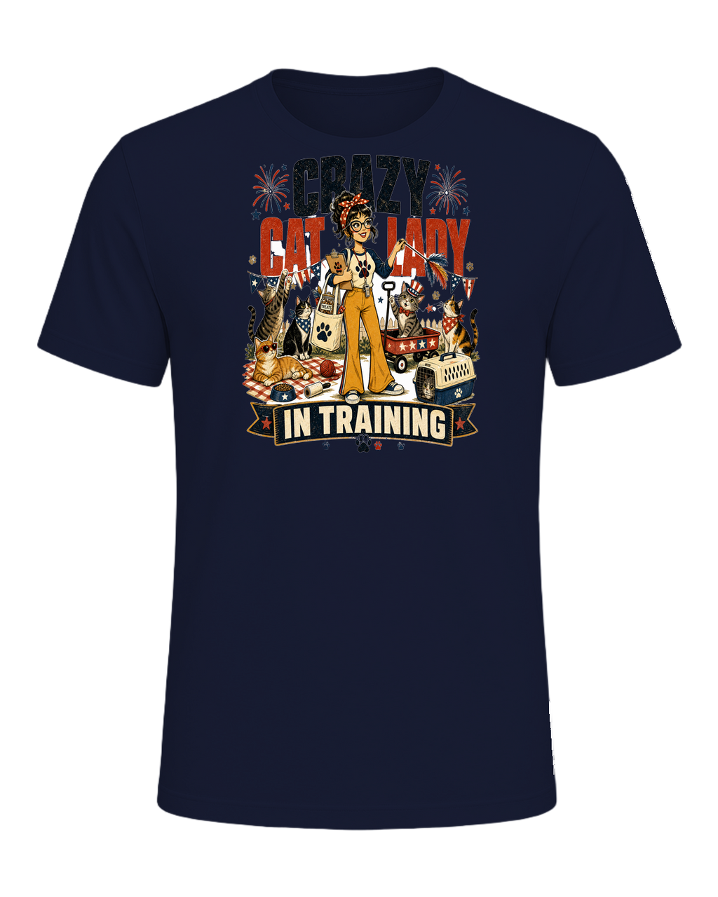 CRAZY CAT LADY IN TRAINING — Navy