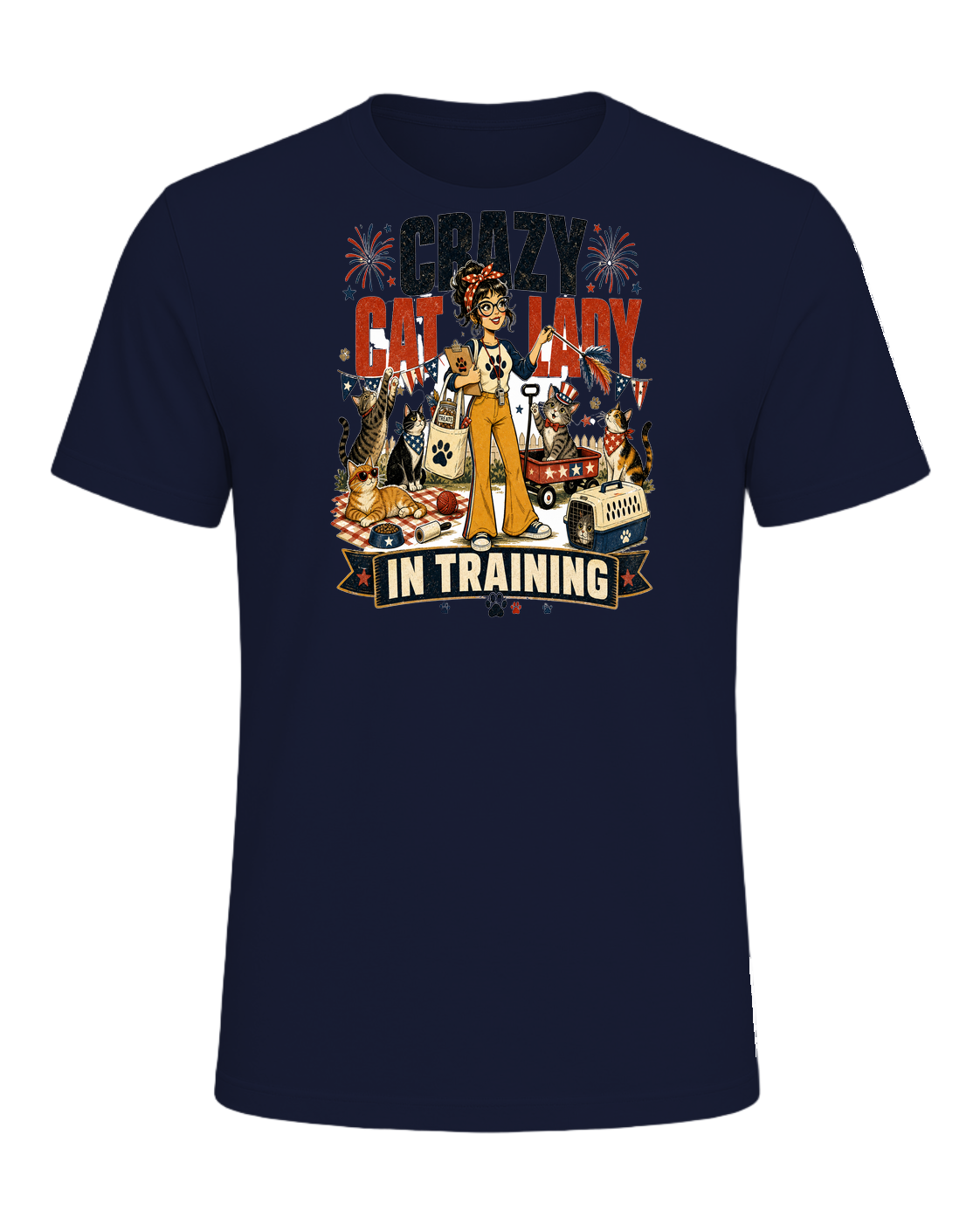 CRAZY CAT LADY IN TRAINING — Navy