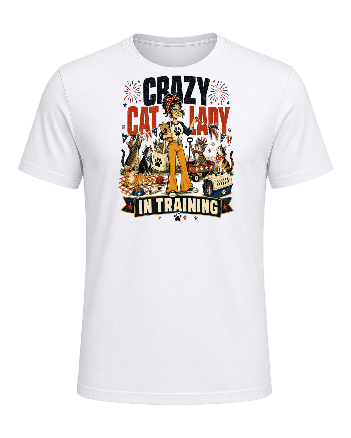 CRAZY CAT LADY IN TRAINING — White