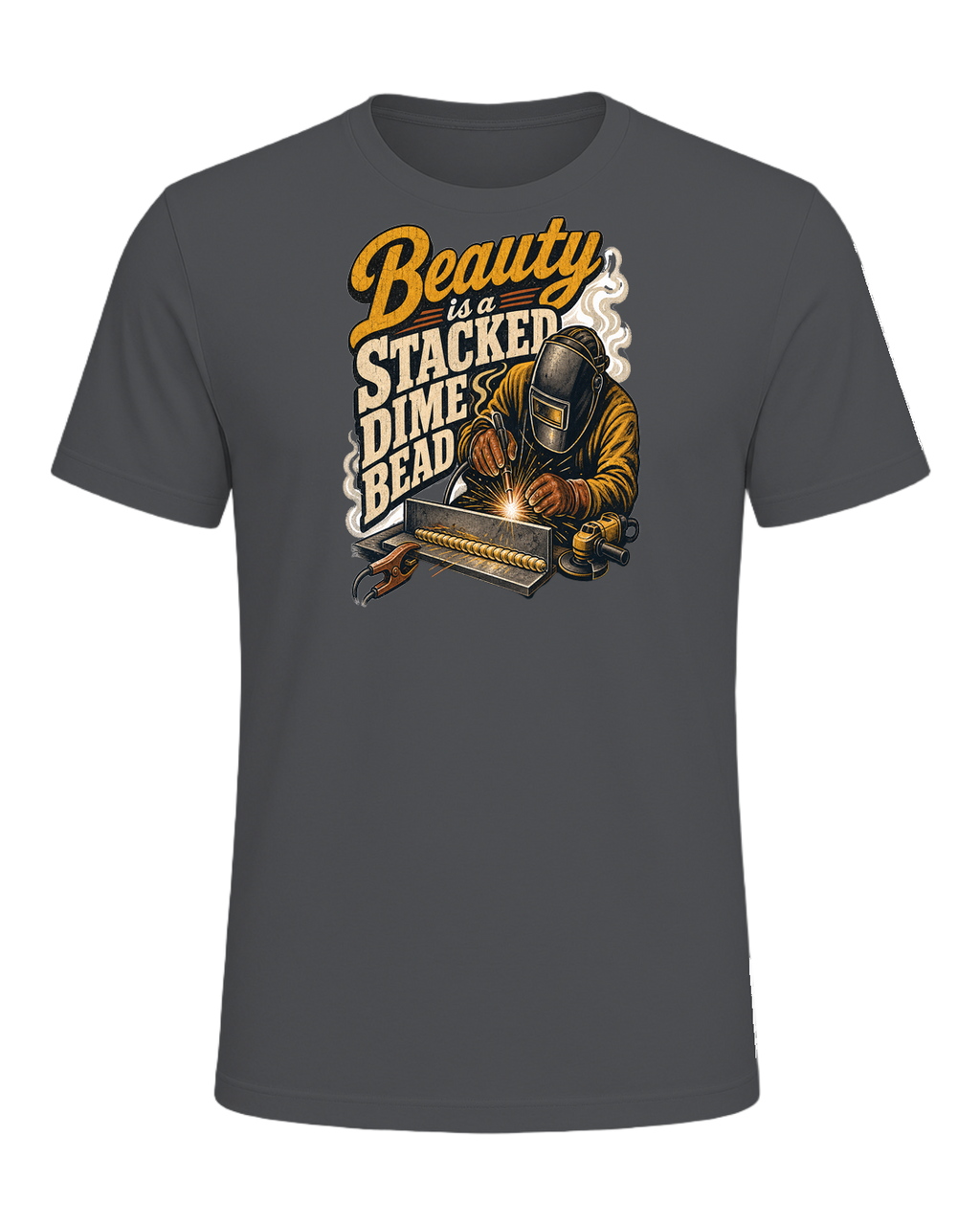Beauty is a stacked dime bead — Asphalt