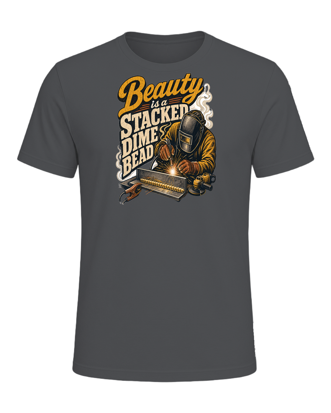 Beauty is a stacked dime bead — Asphalt