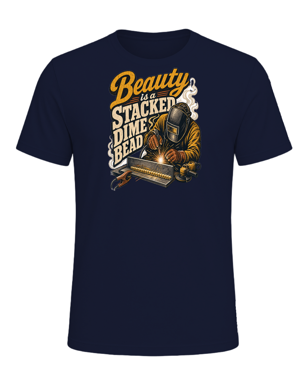Beauty is a stacked dime bead — Navy