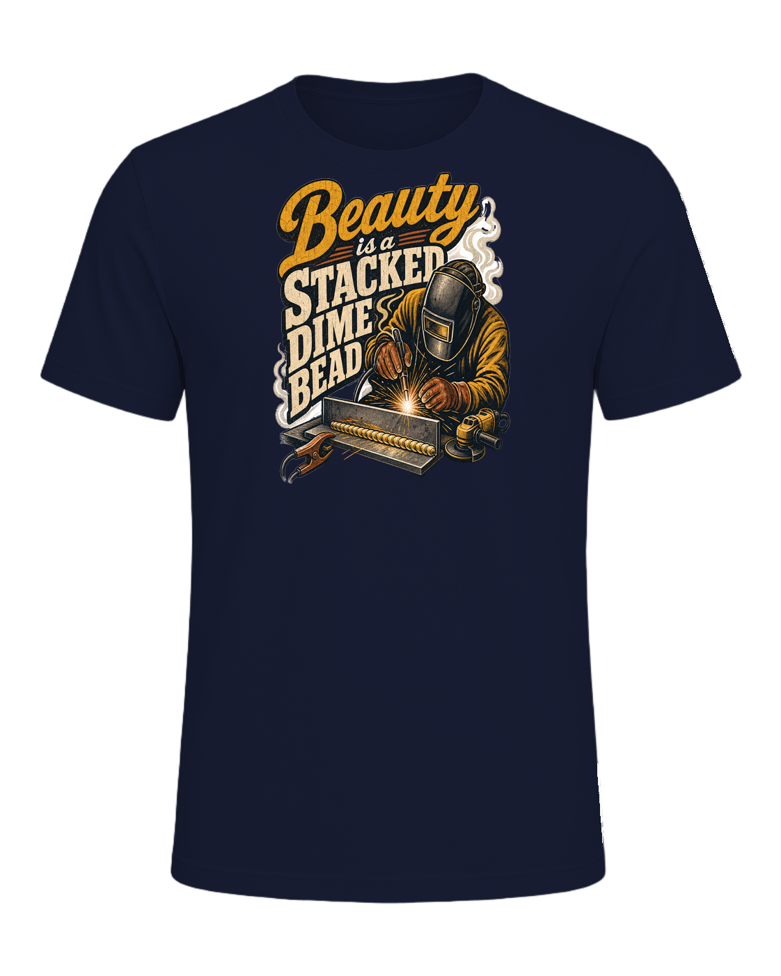 Beauty is a stacked dime bead — Navy
