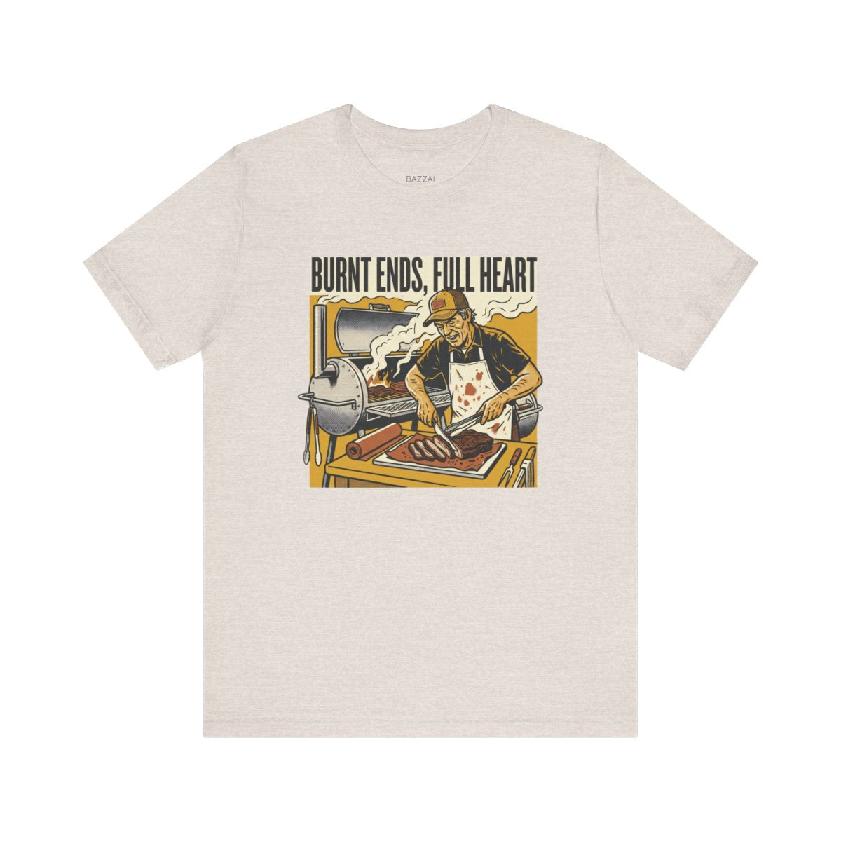 BBQ Gift T-Shirt — Burnt Ends, Full Heart — t-shirt design