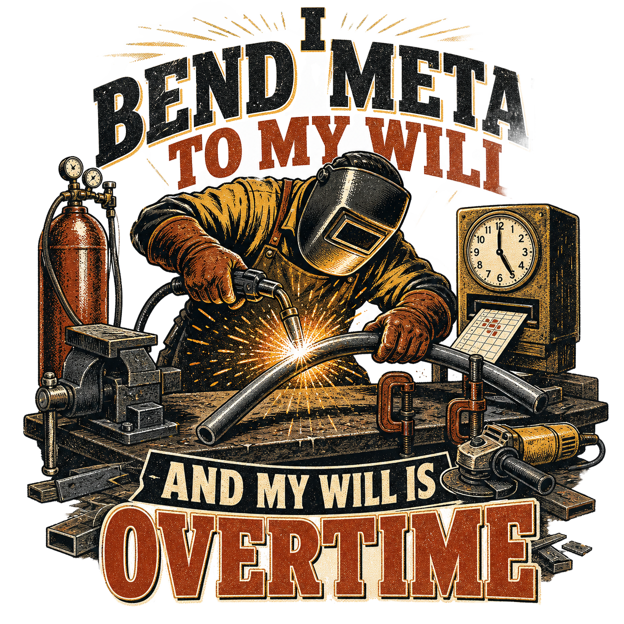 I bend metal to my will and my will is overtime