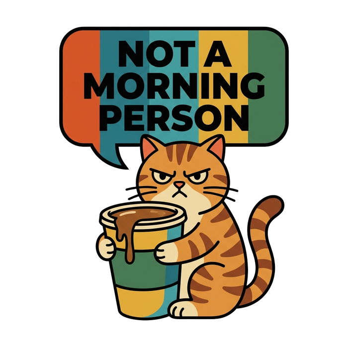 NOT A MORNING PERSON (Flat Design)