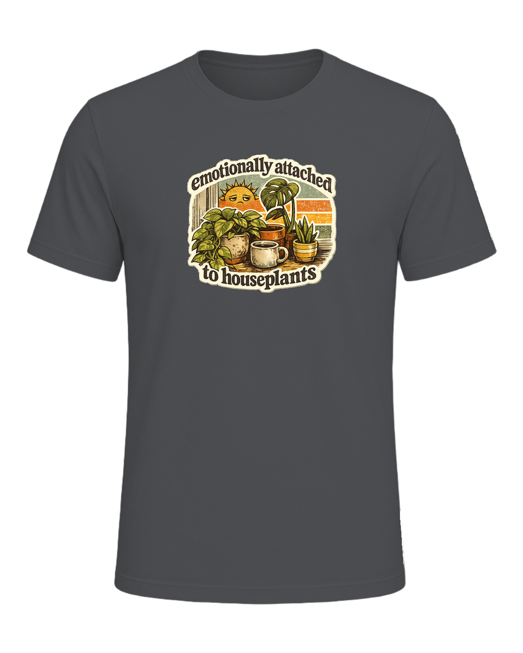 Emotionally Attached To Houseplants Tee — Asphalt