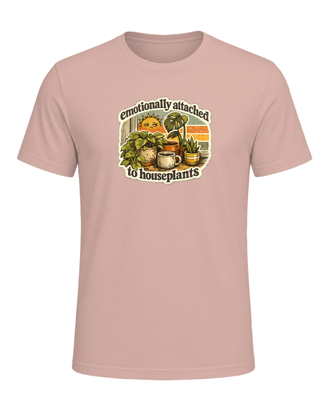 Emotionally Attached To Houseplants Tee — Heather Prism Peach
