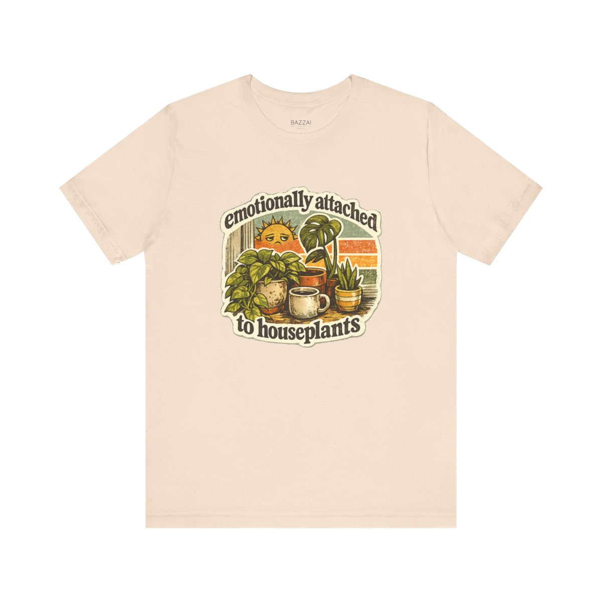 Houseplant Lover T-Shirt — Emotionally Attached to Houseplants — plant mom t-shirt design by Margaux